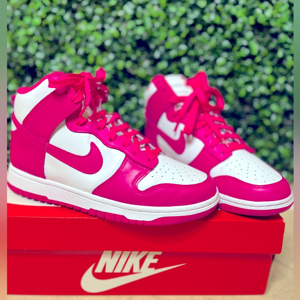 Pink Nike dunk high top